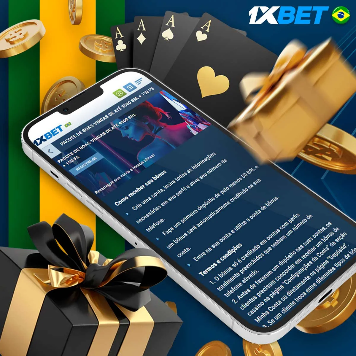 Termos e condições do bónus de casino na 1xBet