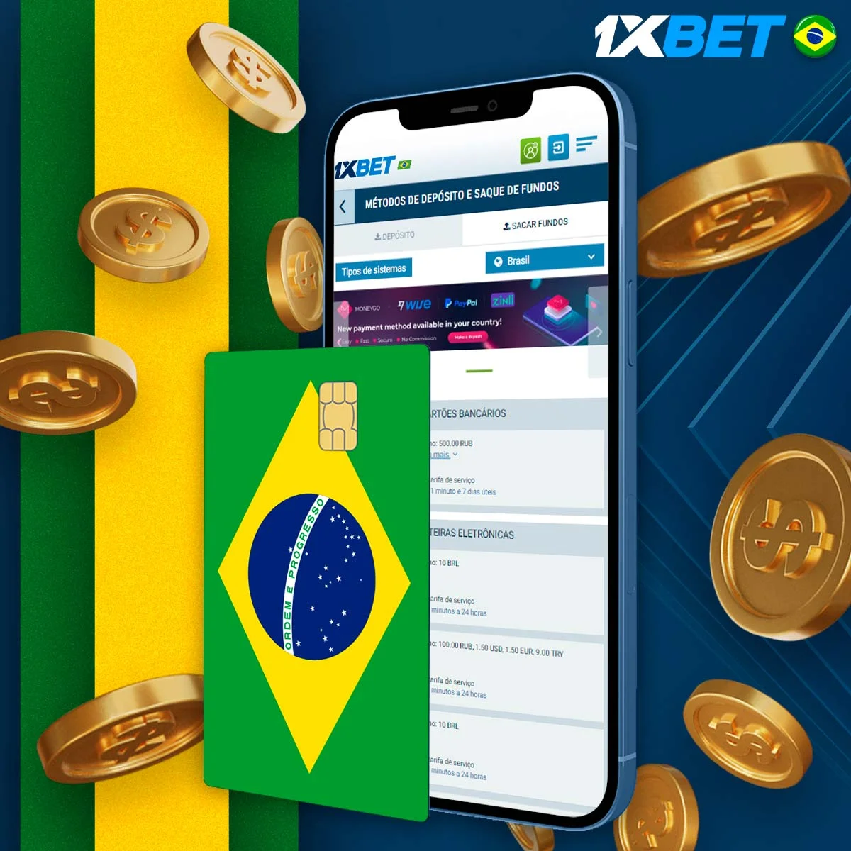 Instruções sobre como levantar dinheiro na 1xBet