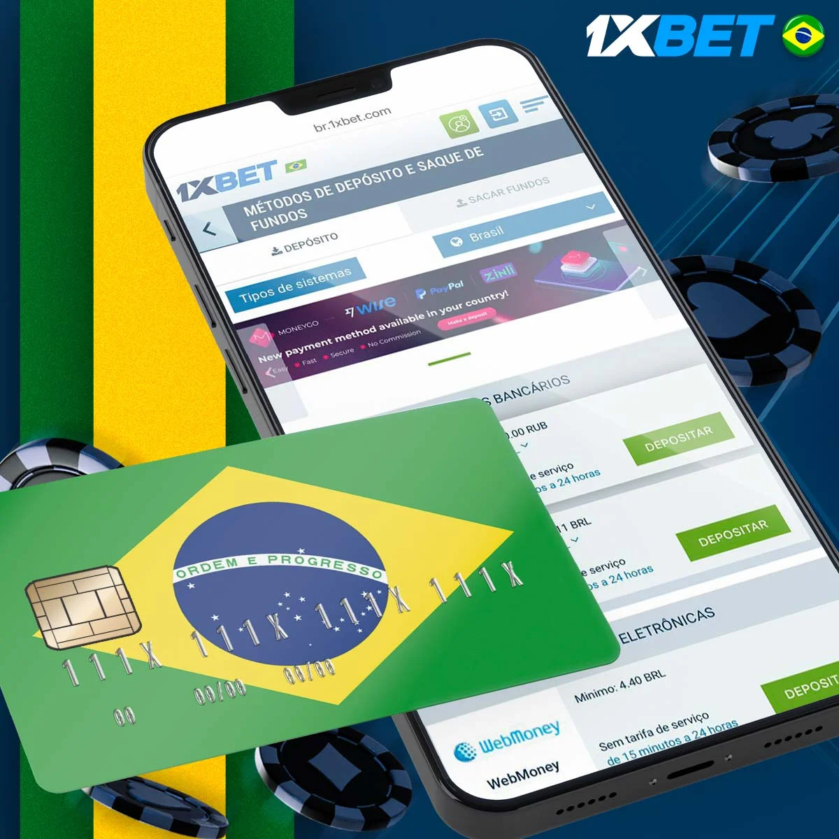 Quais são as opções de pagamento do sistema que a casa de apostas 1xBet oferece para o casino?