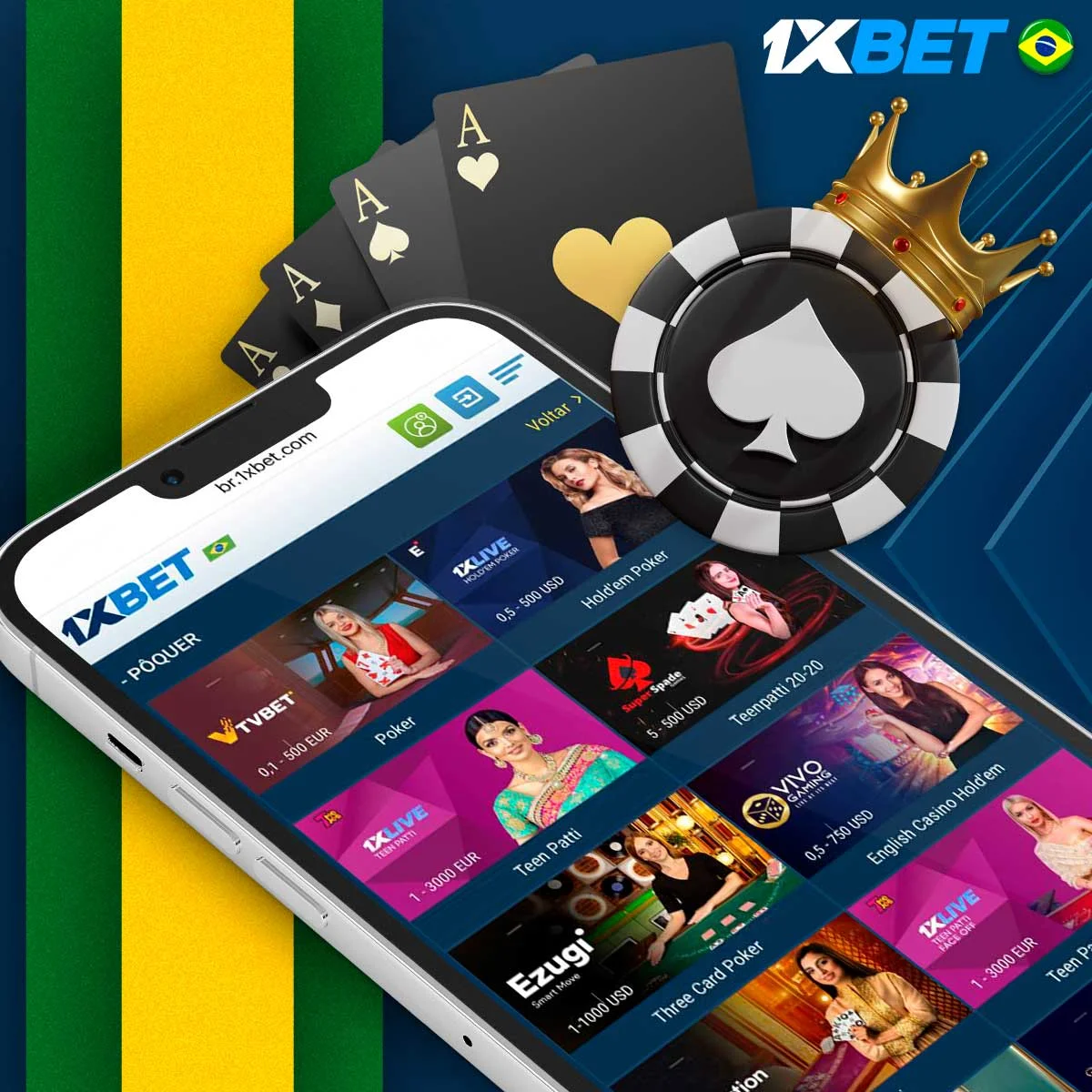 Quais são os jogos de poker mais populares na plataforma 1xBet?