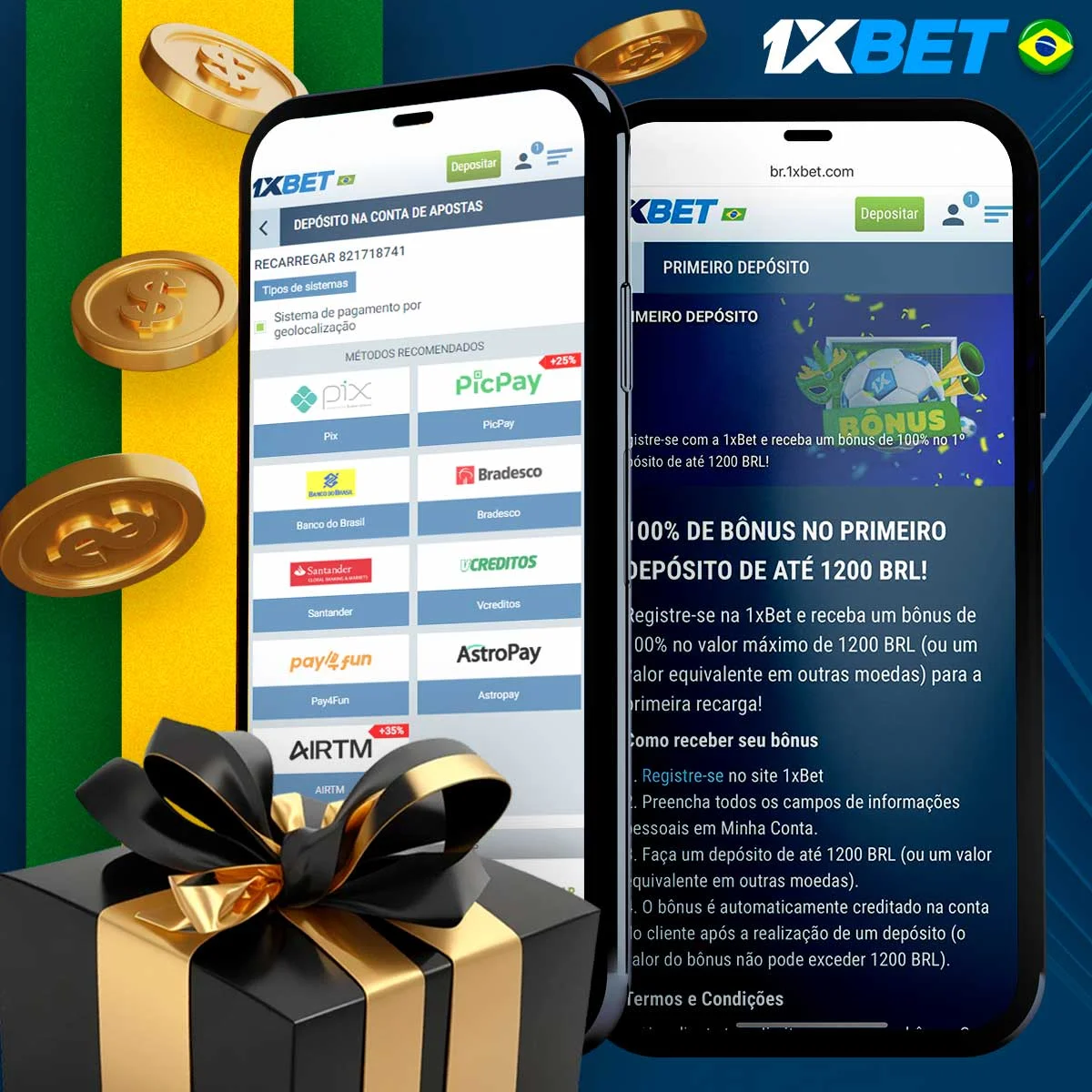 Um certo número de condições para receber o bónus 1xBet