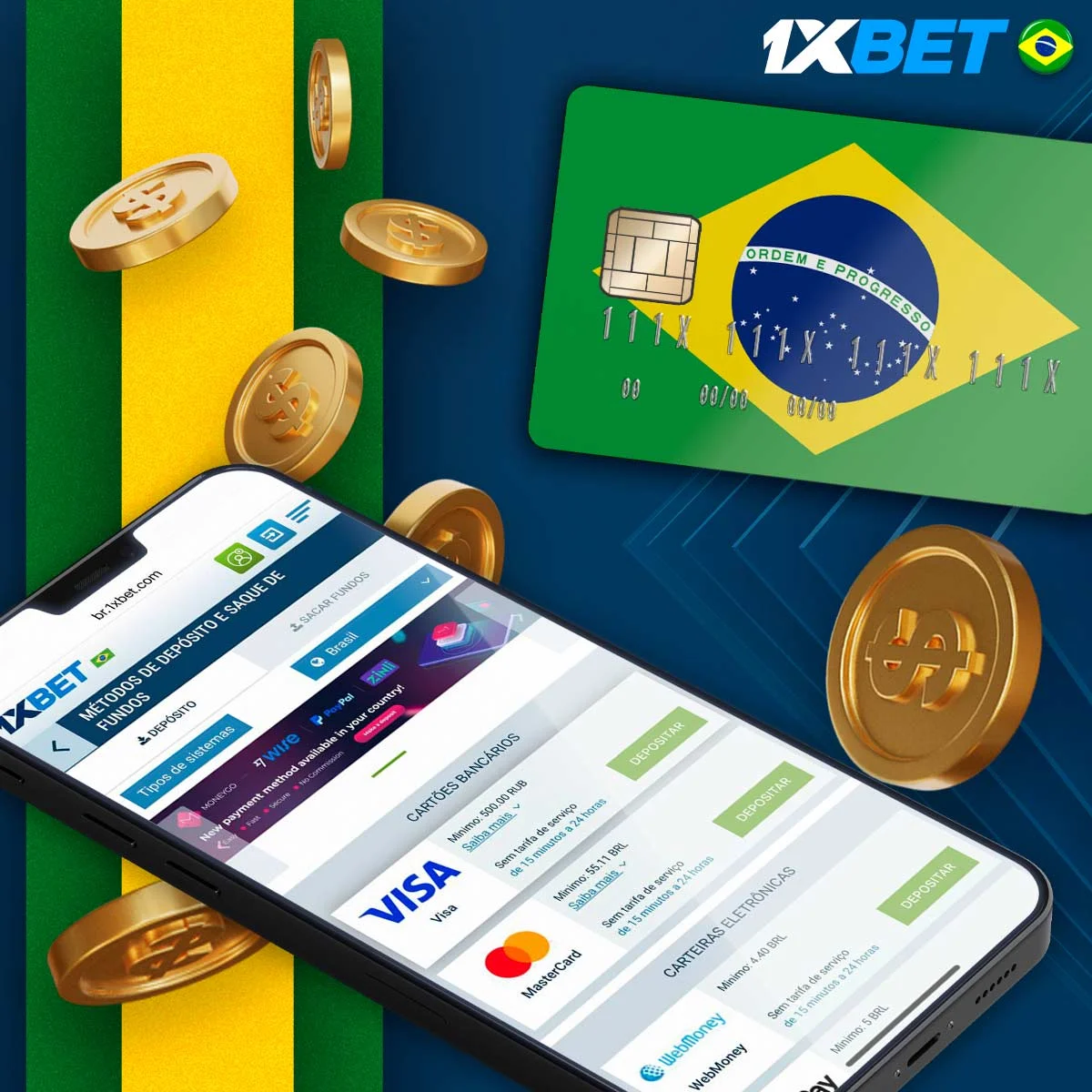 Instruções para depositar dinheiro na 1xBet