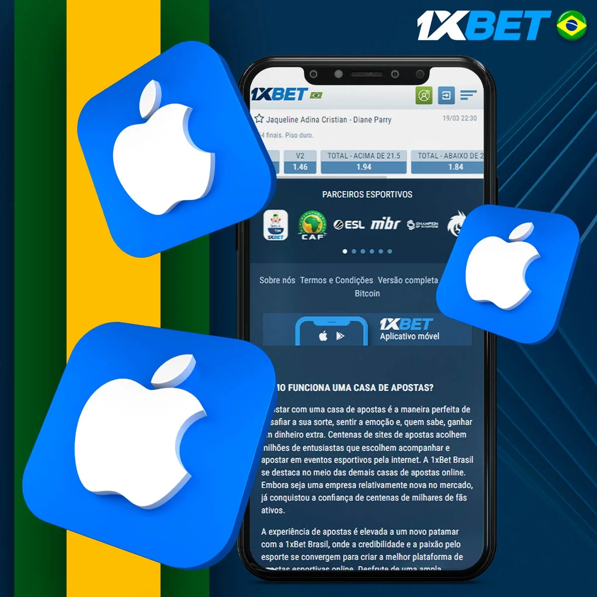 Instruções sobre como instalar a aplicação móvel 1xBet no iOS