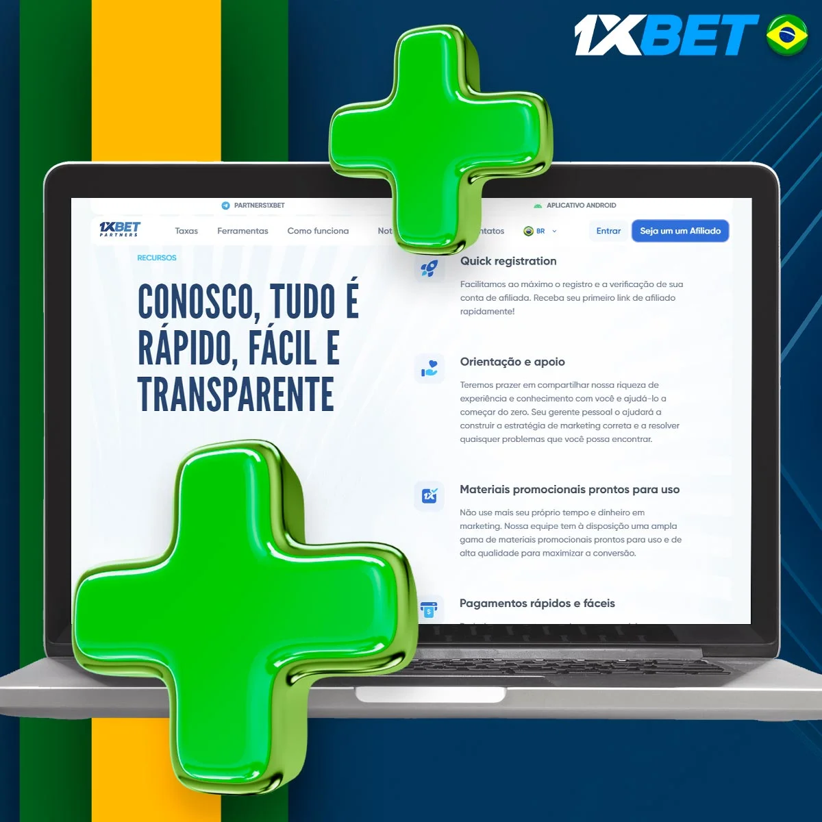 Que vantagens oferece o programa de afiliados 1xBet?