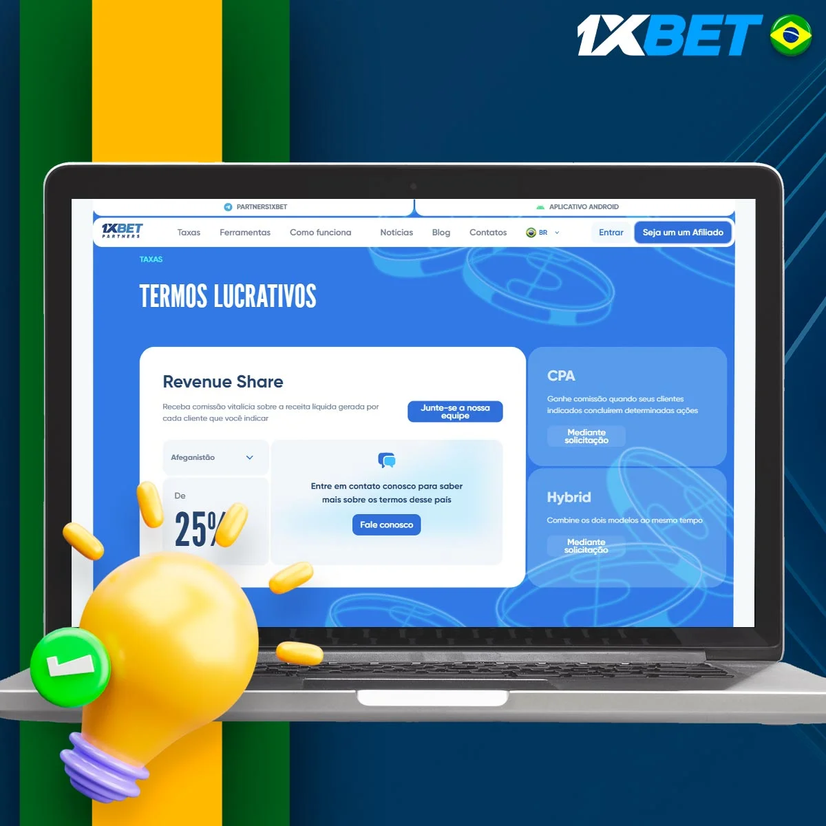 Quais são as dicas de comissão do programa de afiliados que a 1xBet oferece?