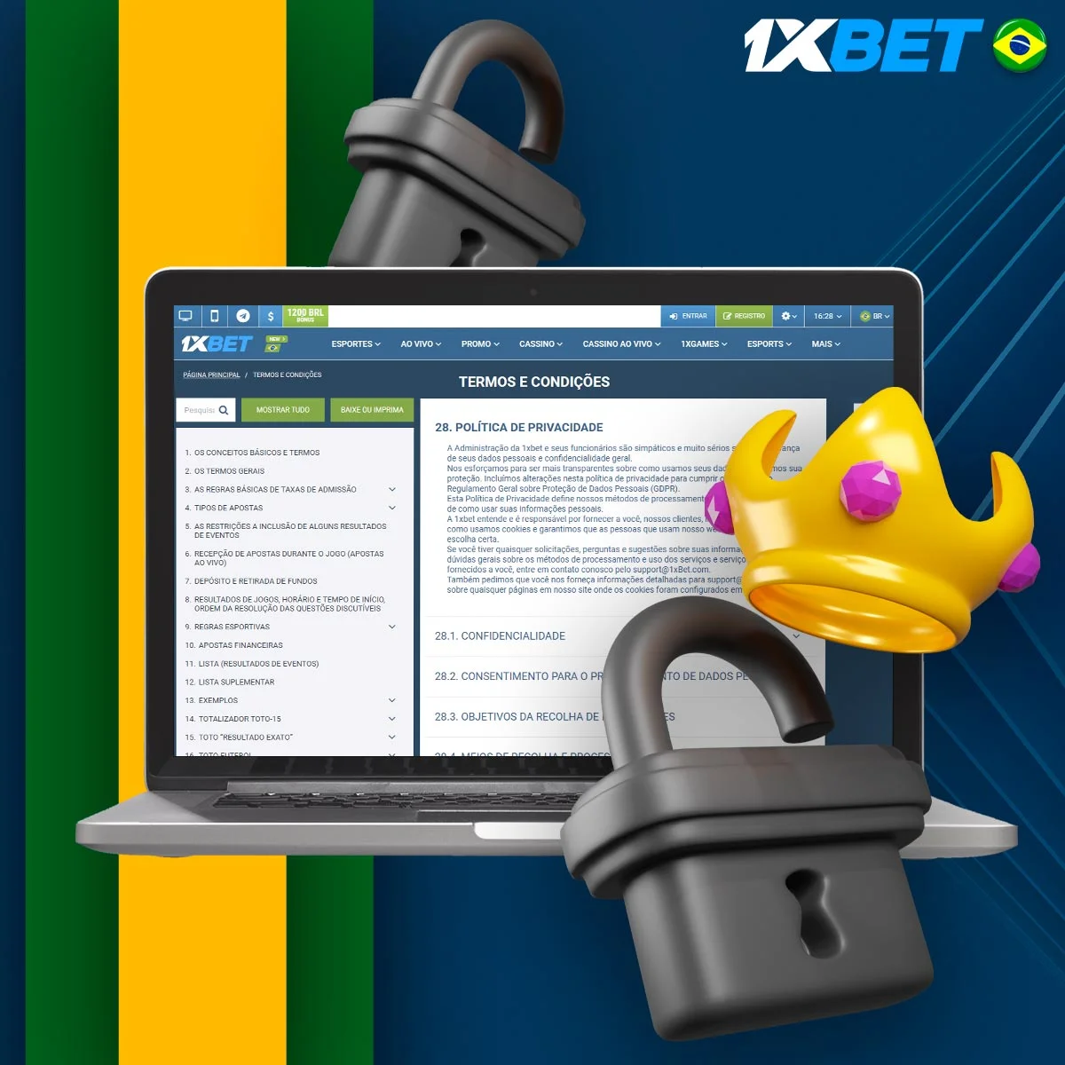 Como funciona a política de privacidade na 1xBet?